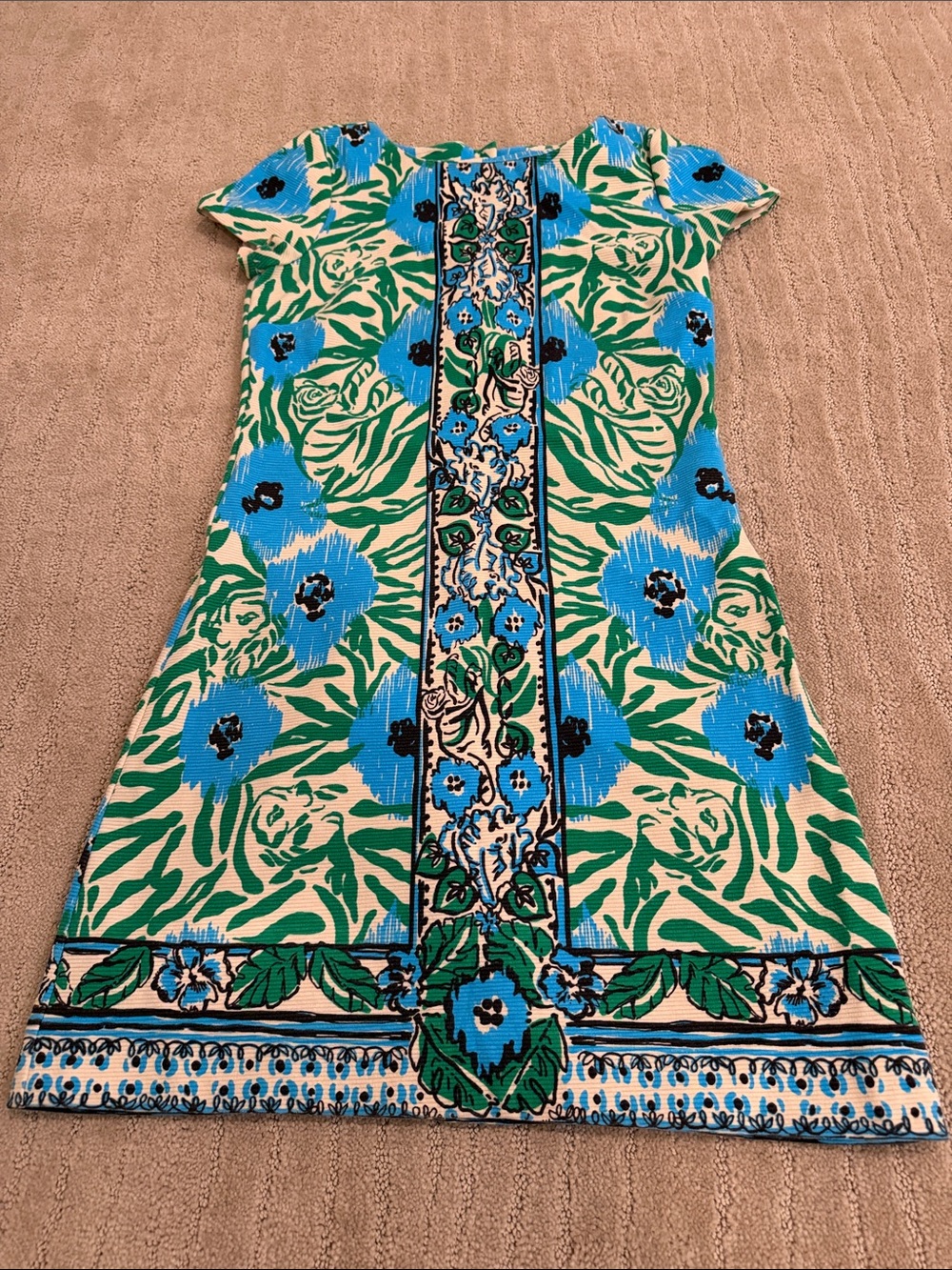 Lilly Pulitzer Blue Green Floral Shift Dress